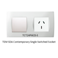 TAS Switched Single Socket Set-Polar White-Line-Contemporary